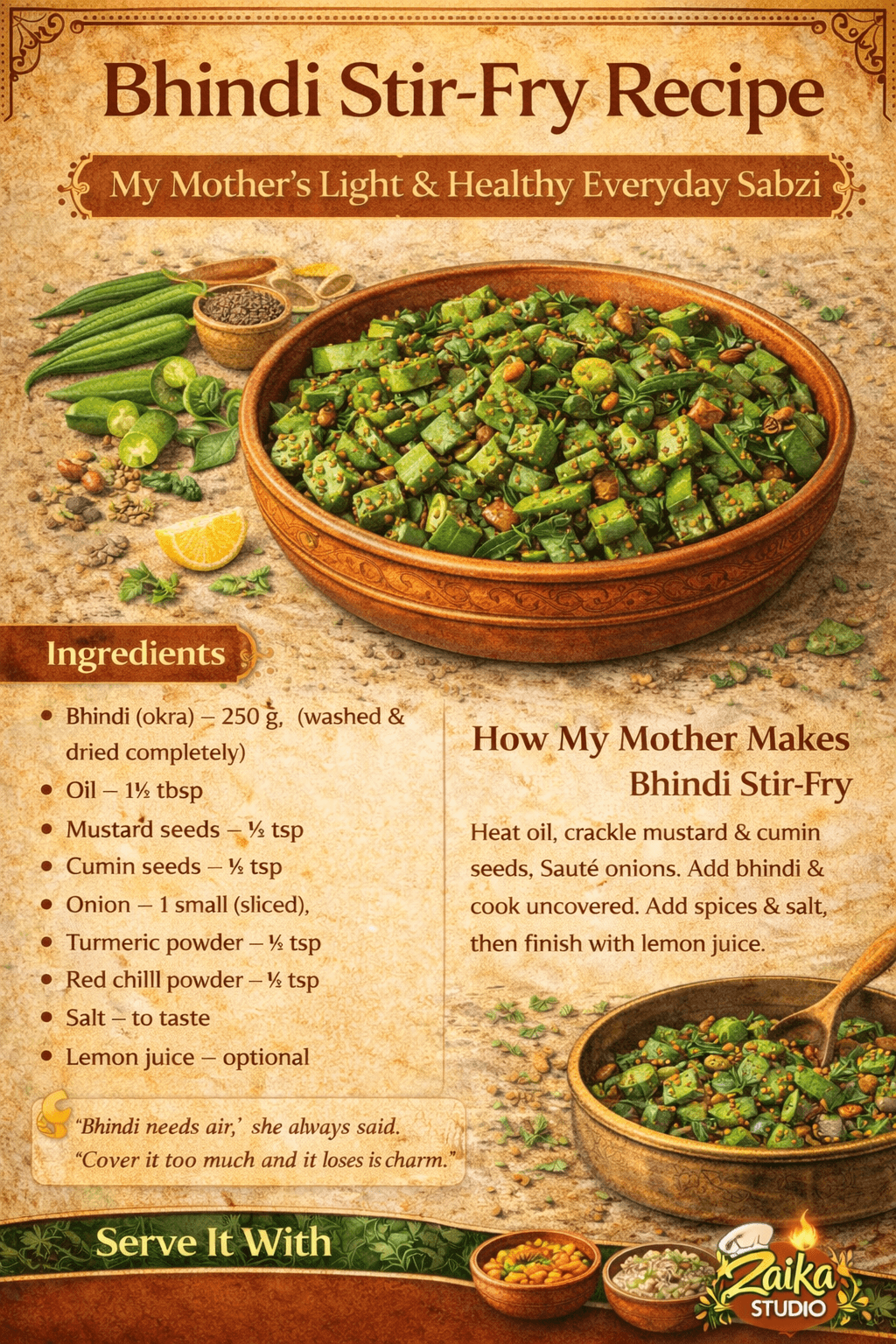 Bhindi Stir-Fry Recipe