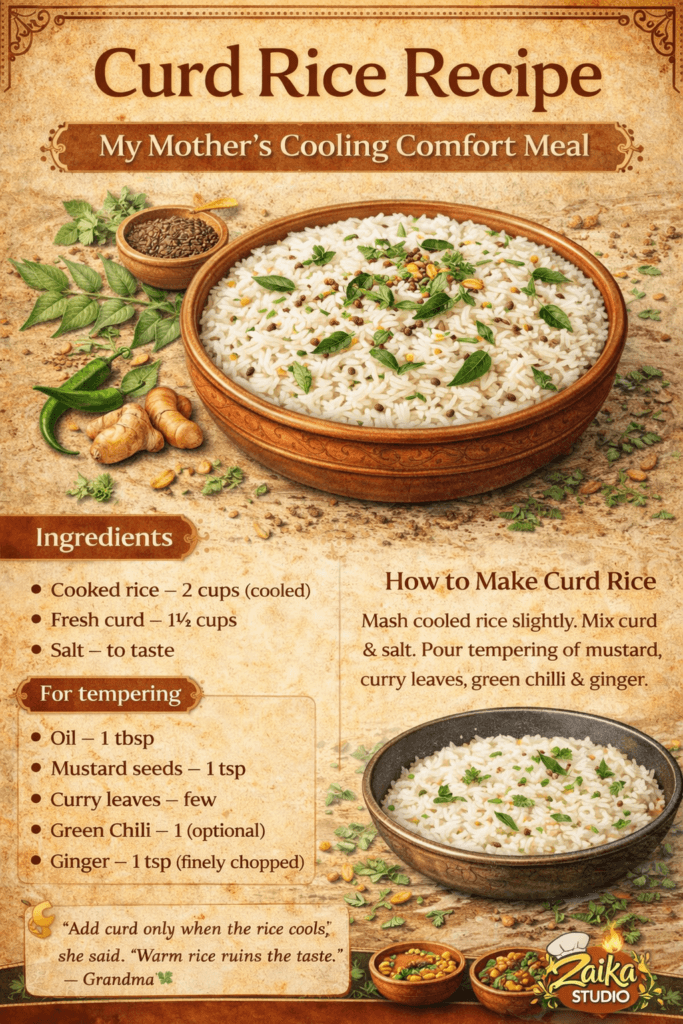 Curd Rice Recipe