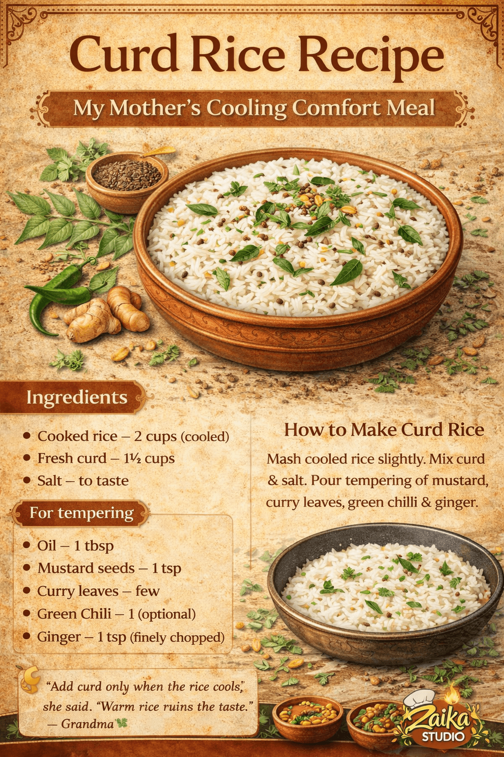 Curd Rice Recipe